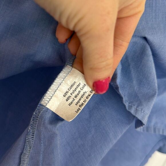 Sara Campbell Cotton ruffle neck popover blouse 8 - Picture 4 of 8